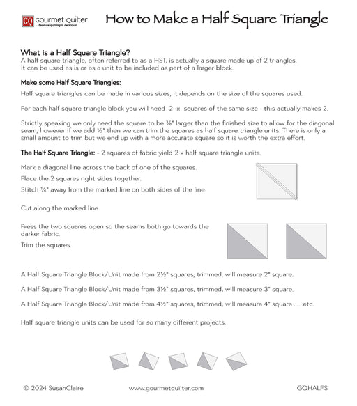 How to make a Half Square Triangle